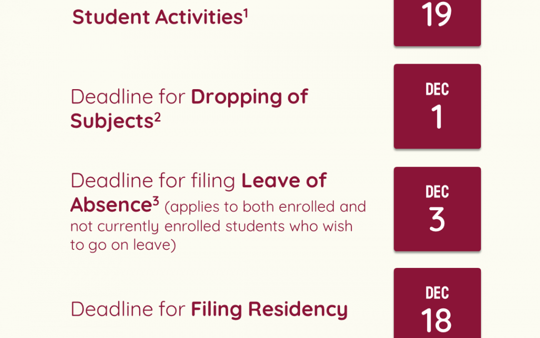 Important Dates for Students