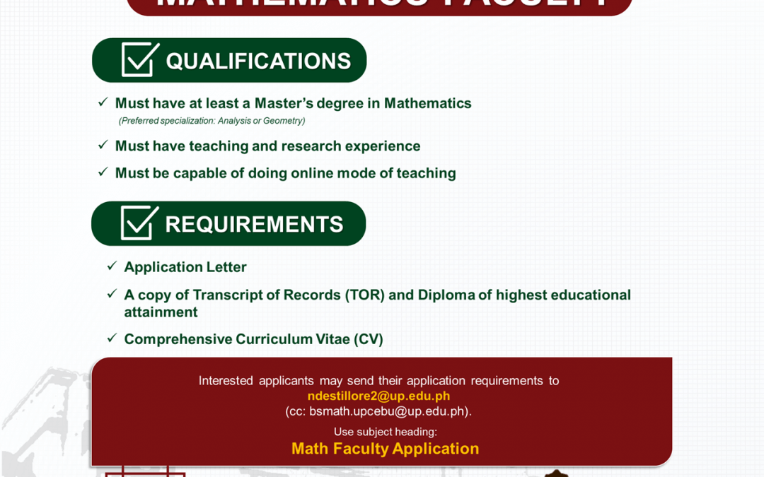 Now Hiring! Mathematics and Statistics Faculty